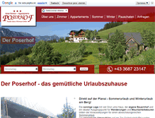 Tablet Screenshot of poserhof.at